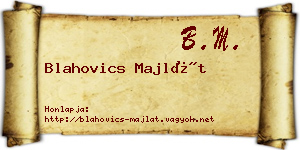Blahovics Majlát névjegykártya